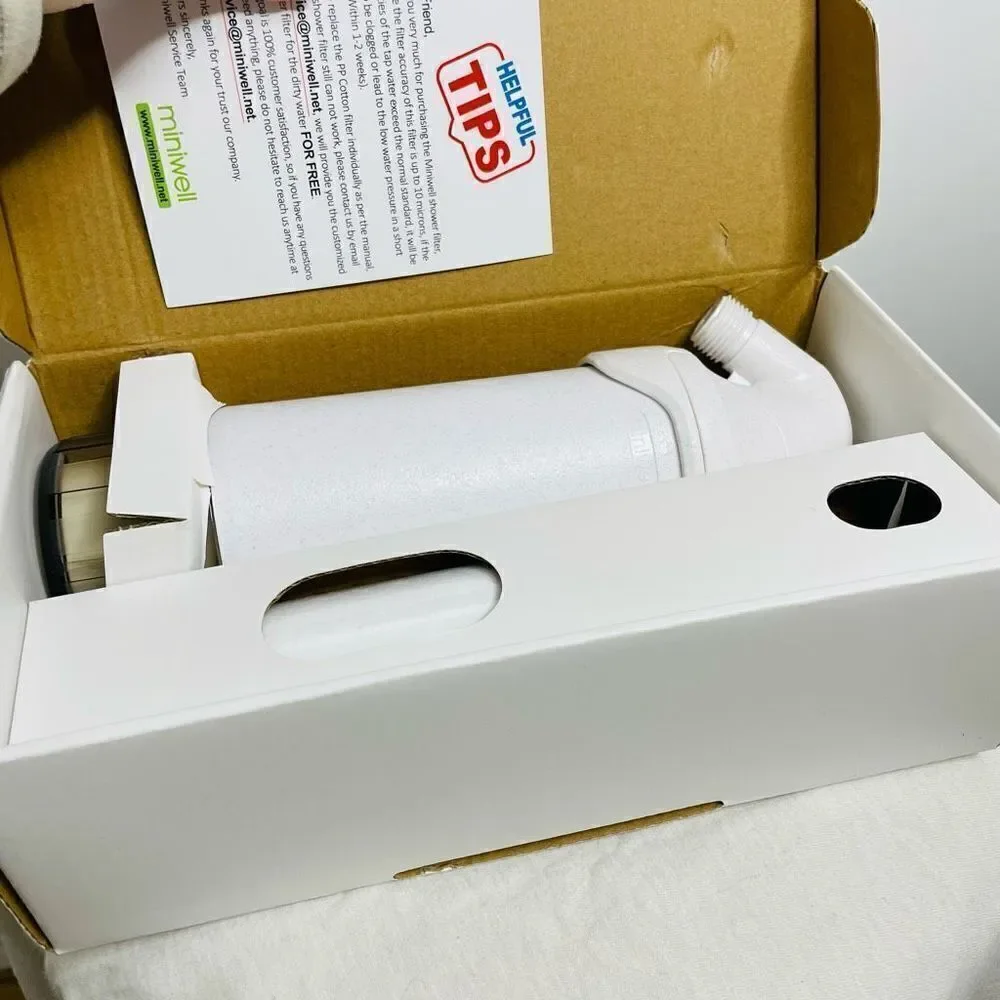 Miniwell Chlorine Removal Shower Filter White NWT New in Box Bath Water‎